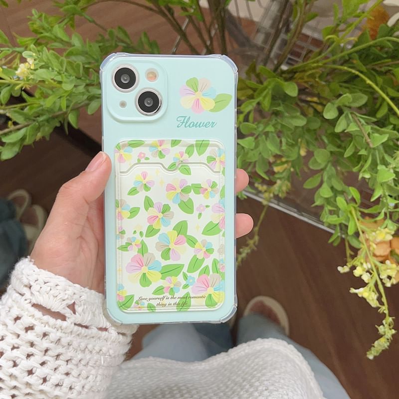 Floral Holder Case Phone Strap Card