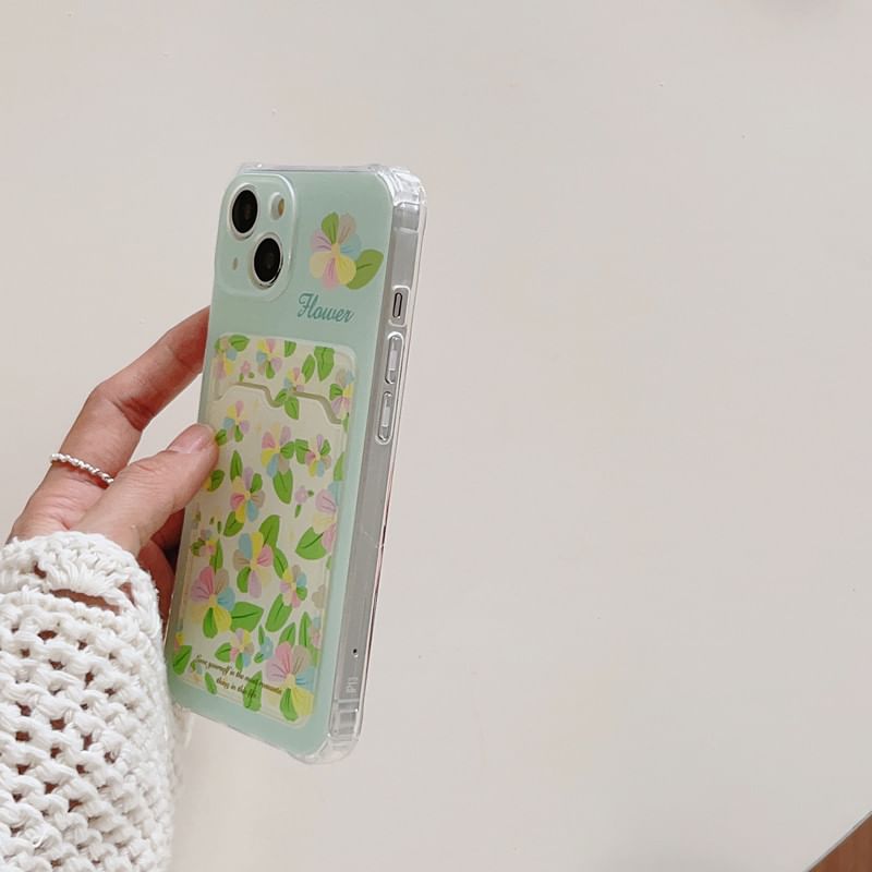 Floral Holder Case Phone Strap Card