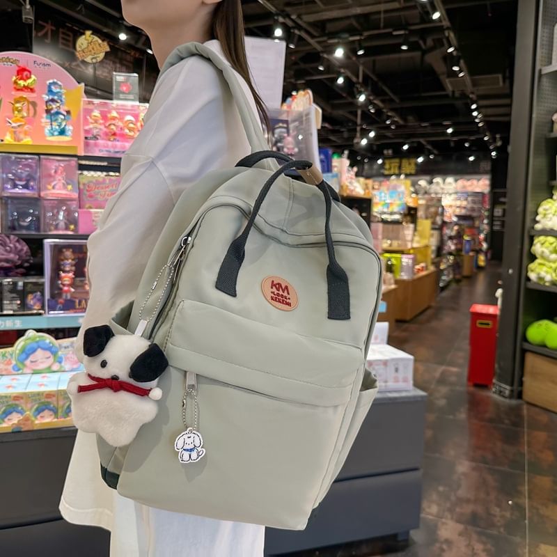 Applique Backpack Multi-Pocket