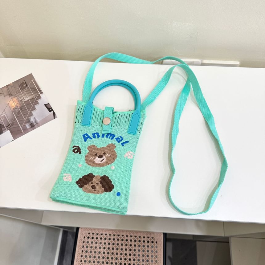 Handle Crossbody Bag Top Print Knit
