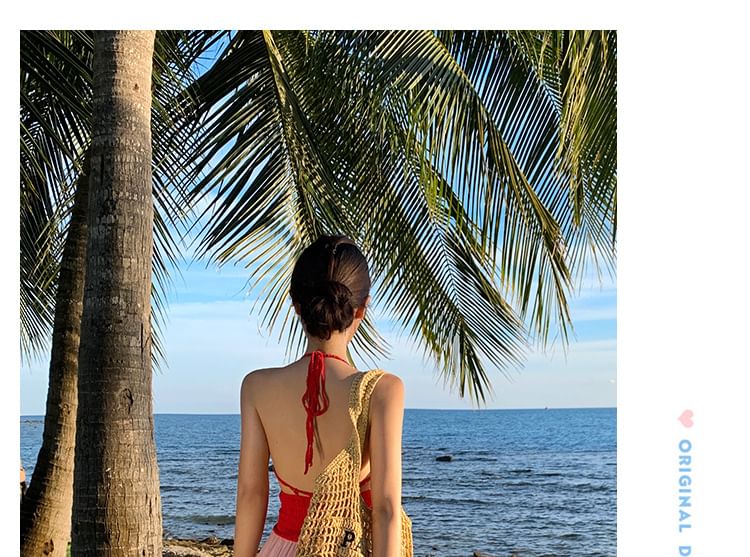 Sundress Maxi Halter Striped