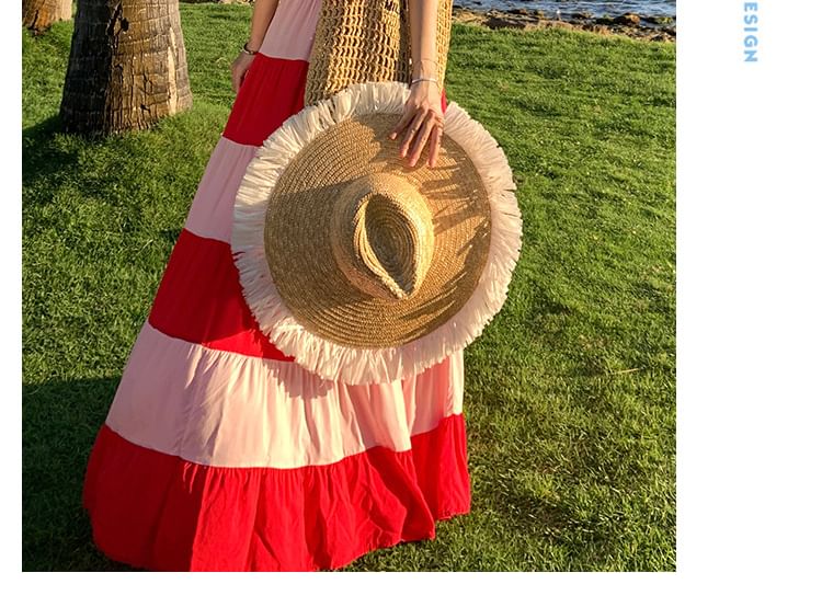 Sundress Maxi Halter Striped