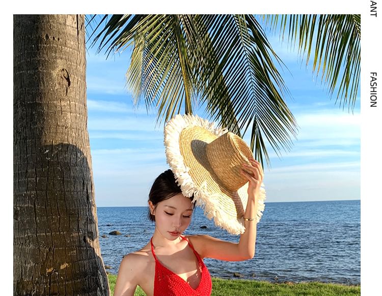 Sundress Maxi Halter Striped