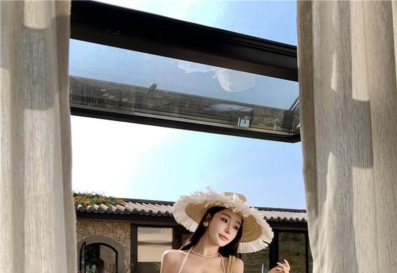 A-Line Strapless Plaid Dress Maxi