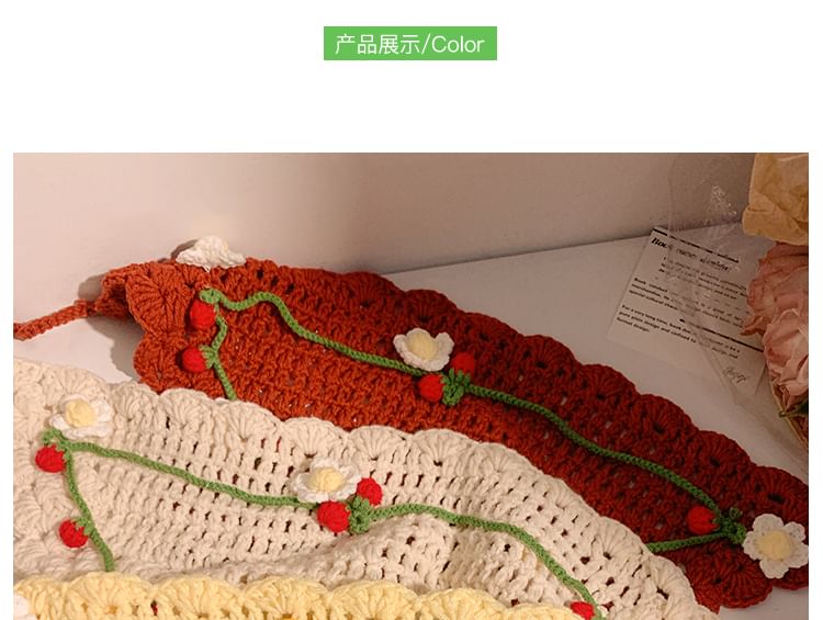 Hair Bonnet / Crochet Hat Tie Floral