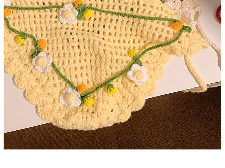 Hair Bonnet / Crochet Hat Tie Floral