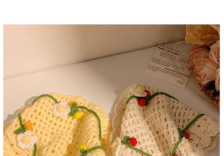 Hair Bonnet / Crochet Hat Tie Floral