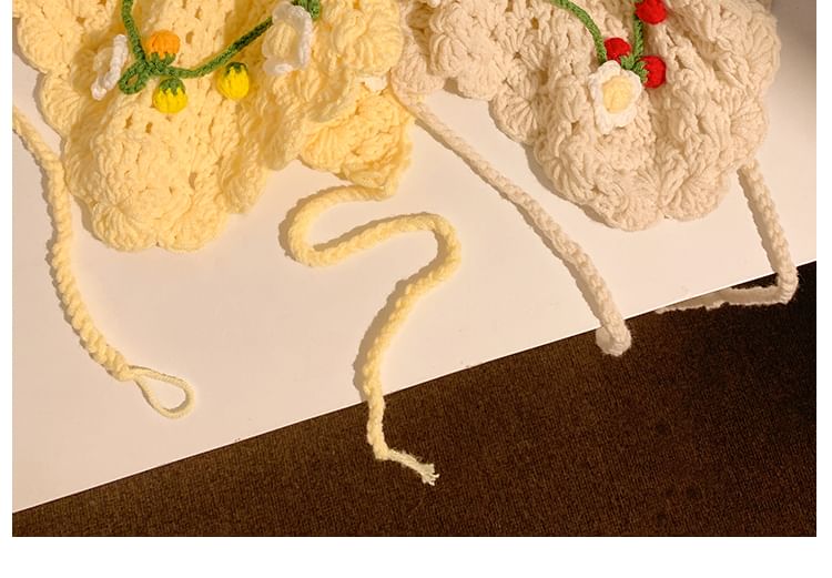 Hair Bonnet / Crochet Hat Tie Floral