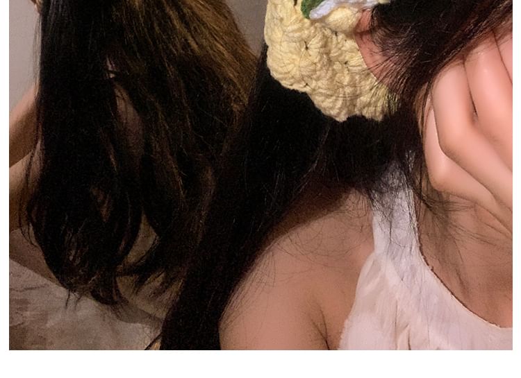 Hair Bonnet / Crochet Hat Tie Floral