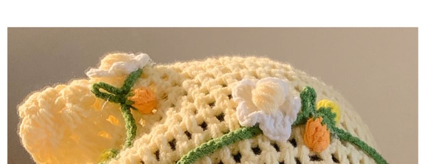 Hair Bonnet / Crochet Hat Tie Floral