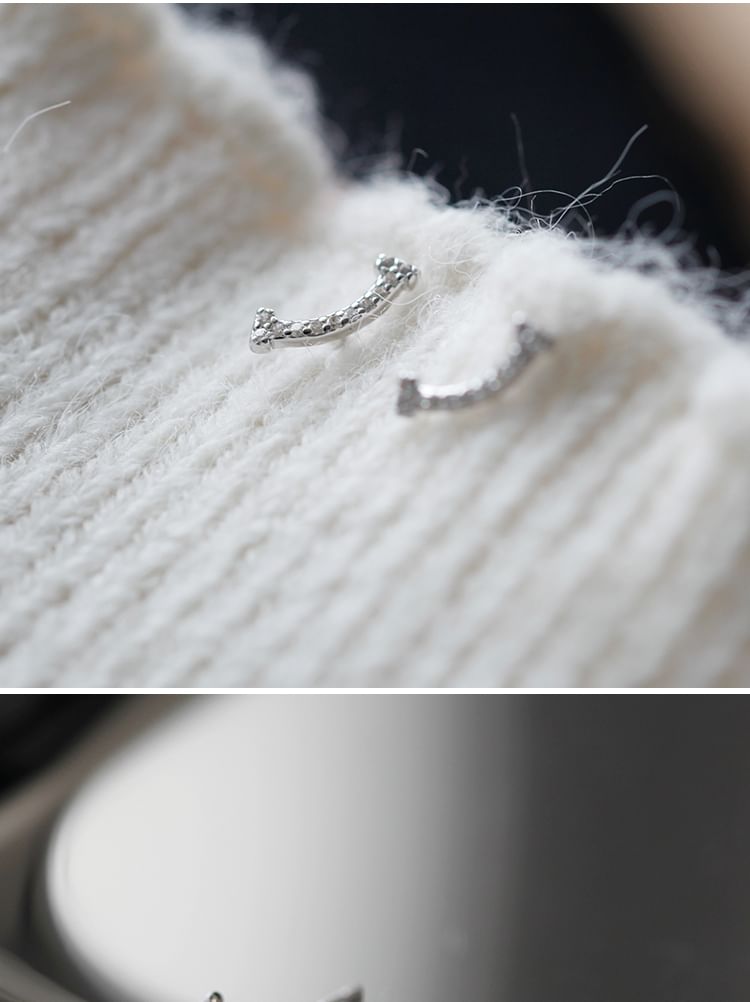 Stud Earring Sterling Silver Rhinestone