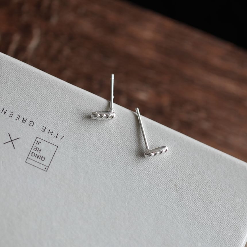 Stud Baguette Earring Sterling Silver