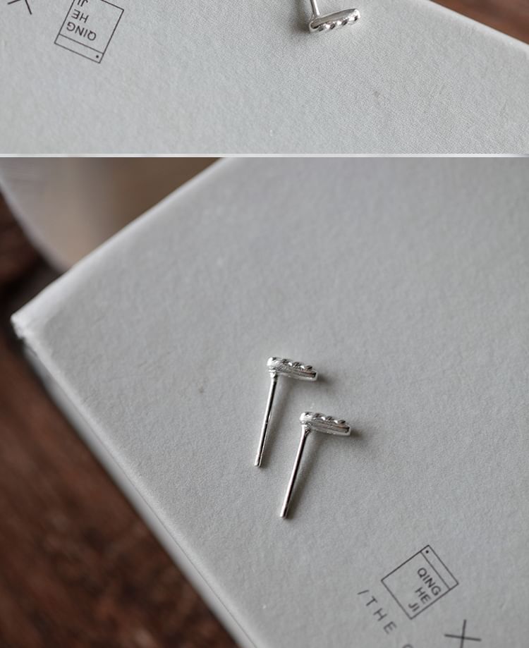 Stud Baguette Earring Sterling Silver