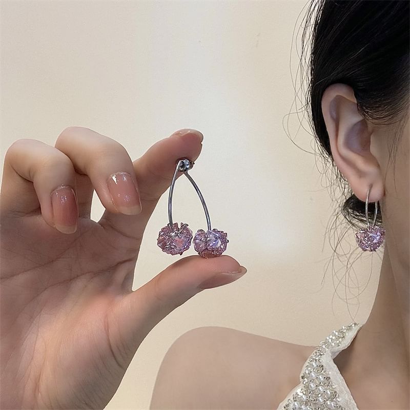 Cherry Drop Rhinestone Earring