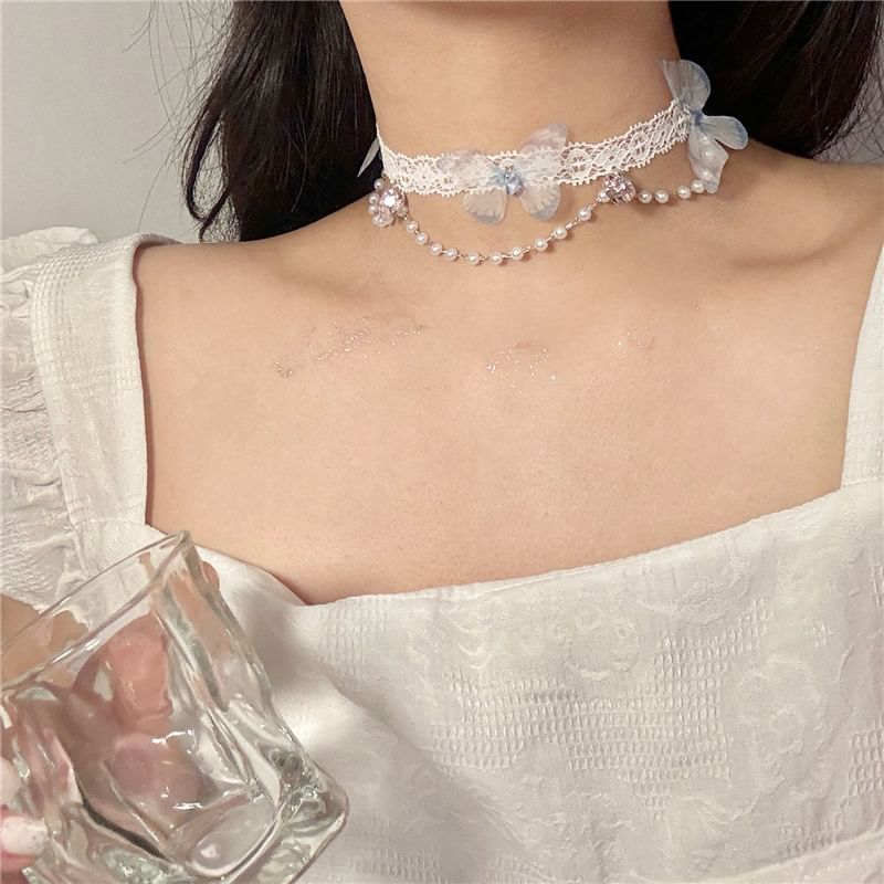 Beaded Choker Lace