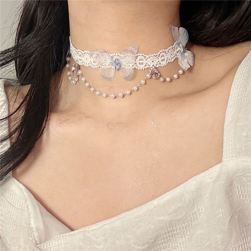 Beaded Choker Lace