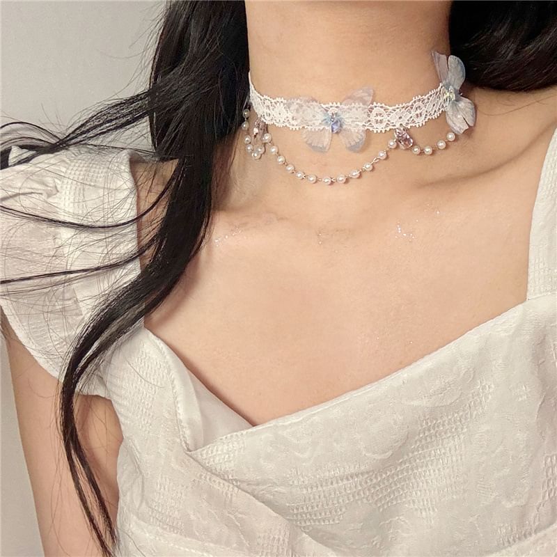 Beaded Choker Lace