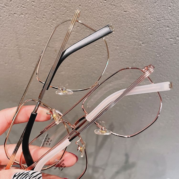 Square Light Glasses Blue Metal Blocking Frame