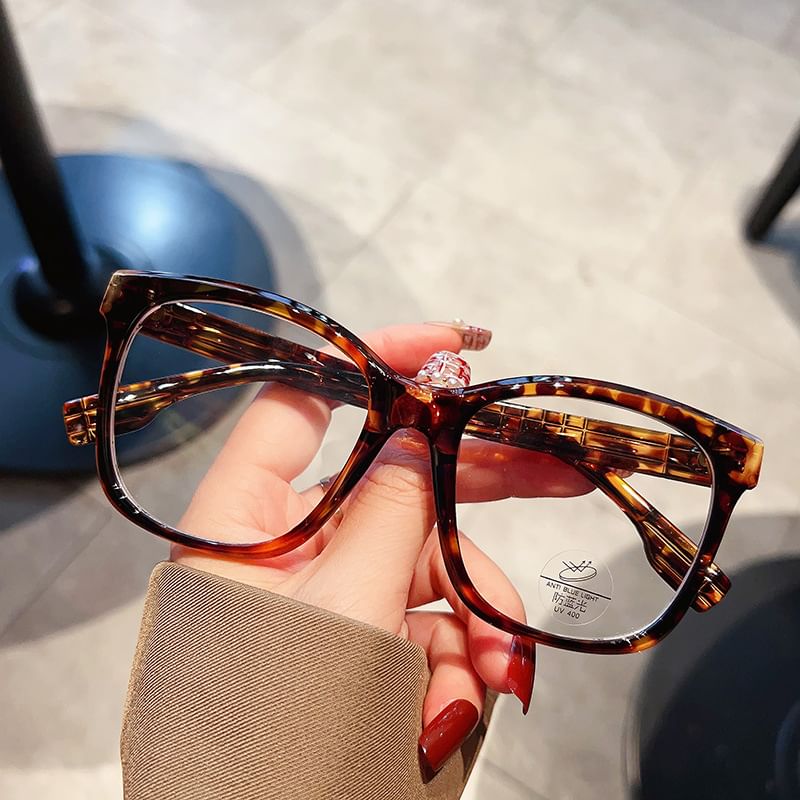 Glasses Light Square Blocking Frame Blue