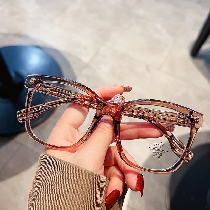 Glasses Light Square Blocking Frame Blue