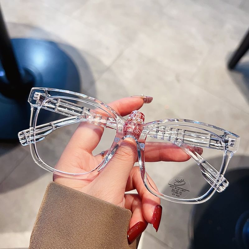 Glasses Light Square Blocking Frame Blue