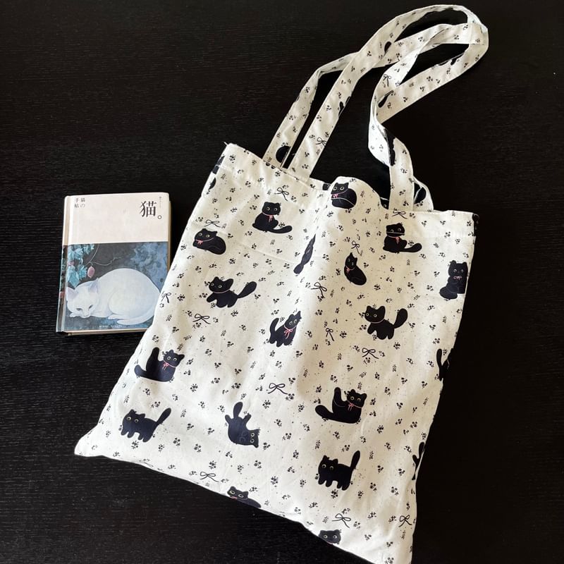 Cat Print Shopper Bag