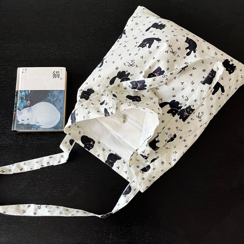 Cat Print Shopper Bag