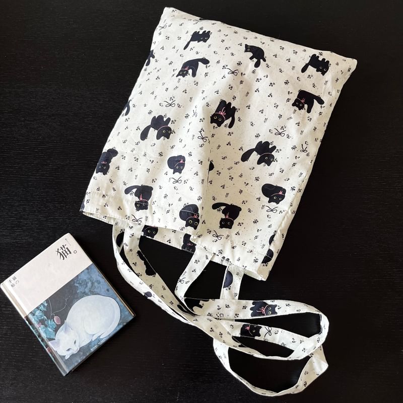 Cat Print Shopper Bag