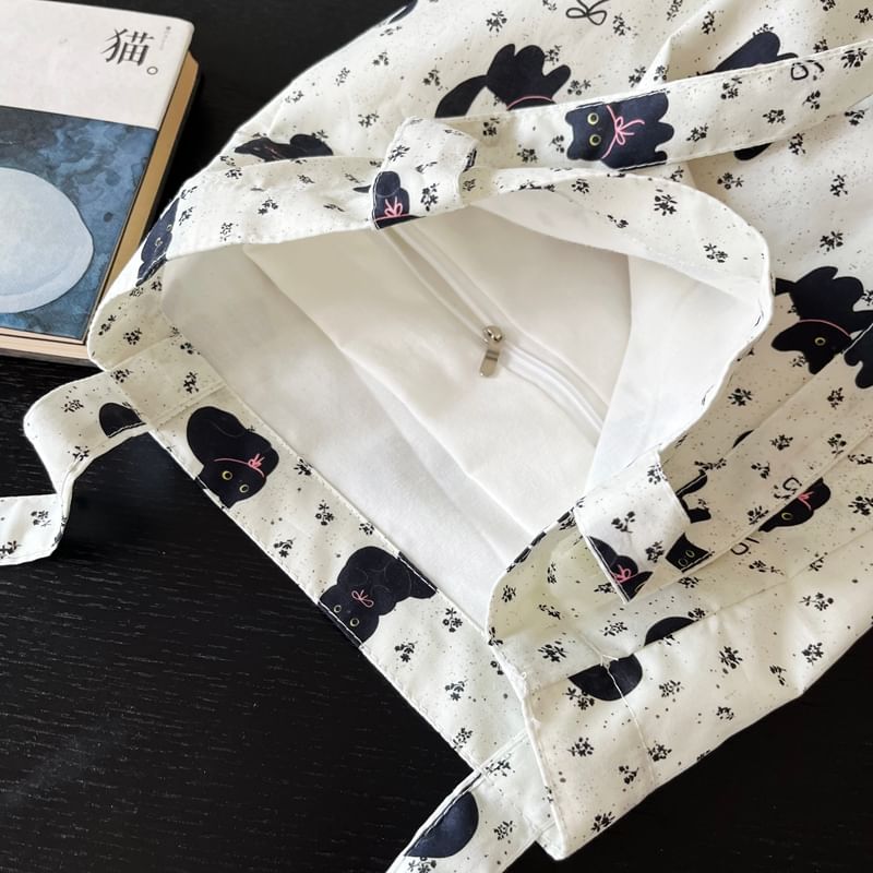 Cat Print Shopper Bag