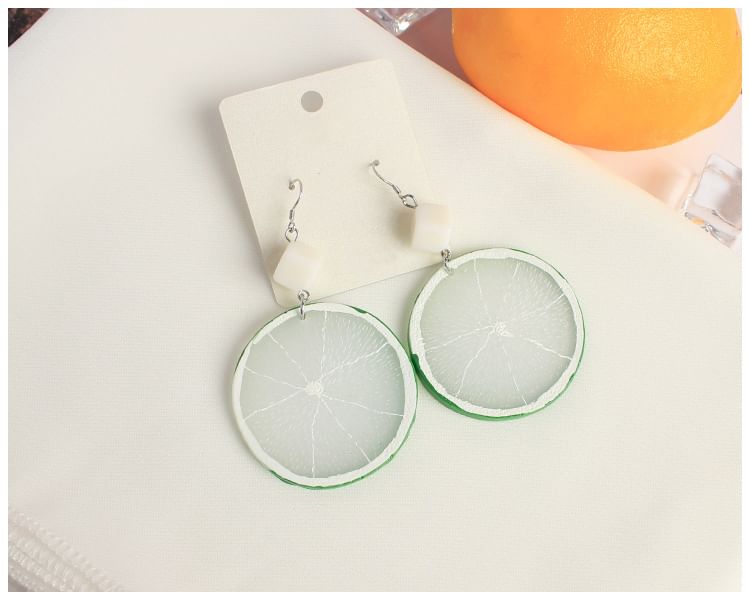 / Drop On Earring Clip Slice Lemon