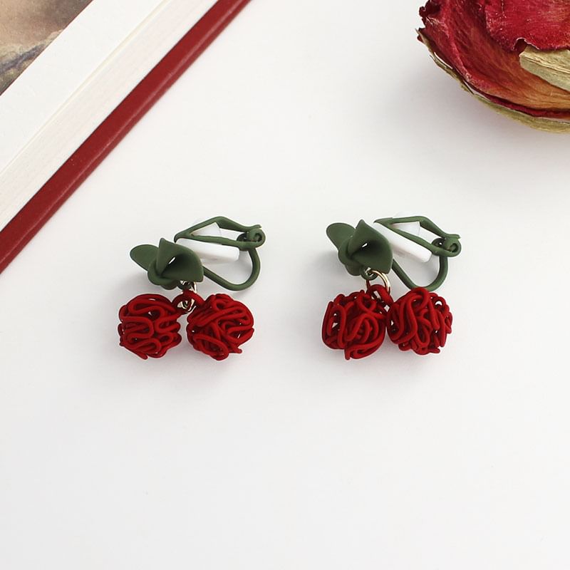 Earring Drop / On Clip Cherry