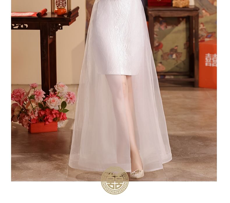 A-Line Cold-Shoulder Asymmetrical Halter Dress Wedding