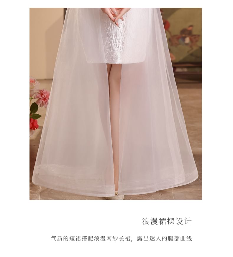 A-Line Cold-Shoulder Asymmetrical Halter Dress Wedding