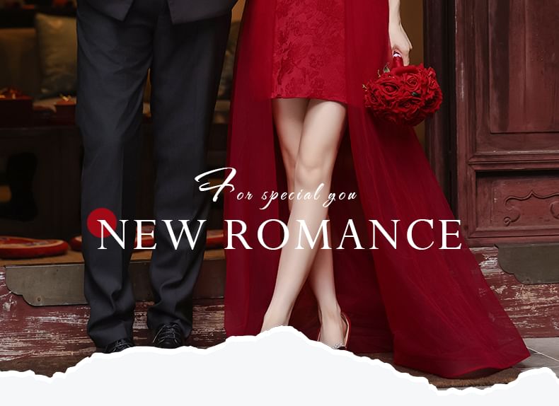 A-Line Cold-Shoulder Evening Asymmetrical Halter Mandarin Collar