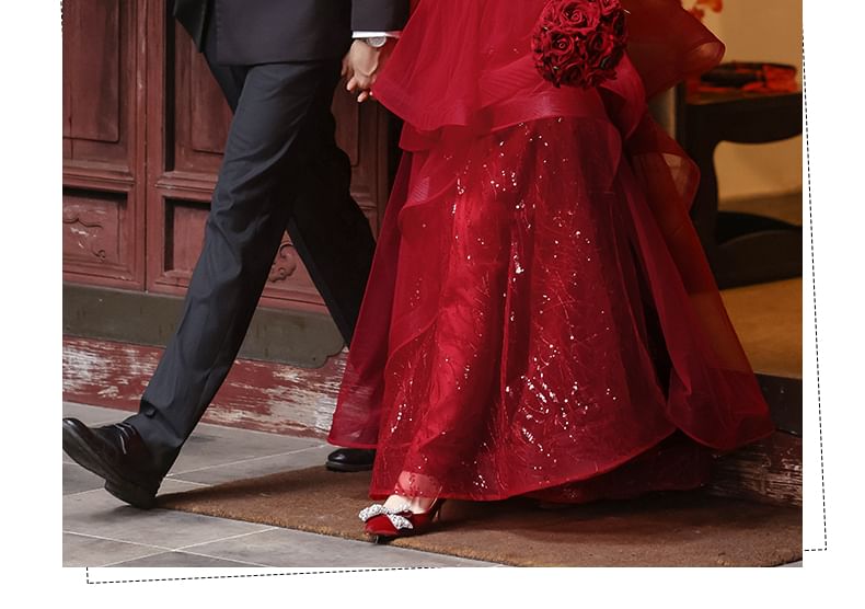 A-Line Layered Sleeveless Evening Gown Sequin