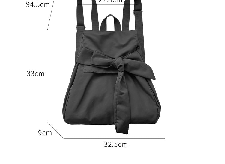 Nylon Flap Bow Backpack Plain
