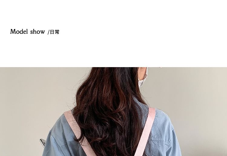 Plain Buckled Backpack Drawstring