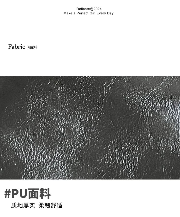 Bag Buckled Plain Leather Faux Shoulder