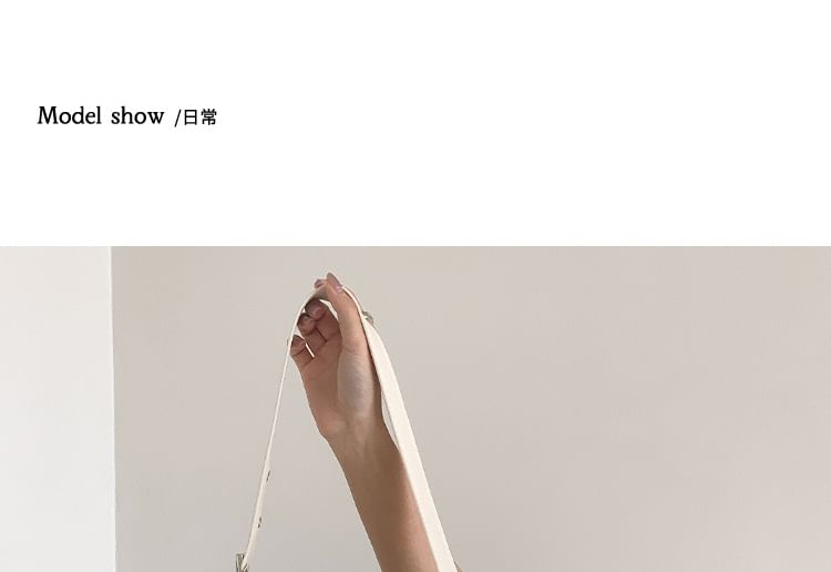 Bag Buckled Plain Leather Faux Shoulder