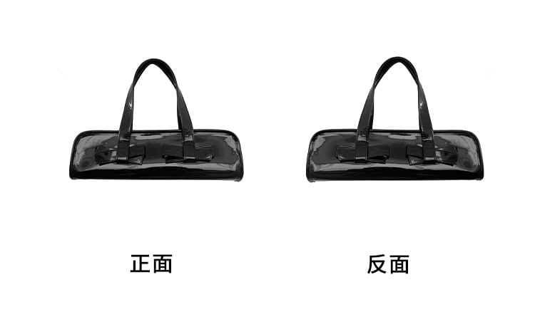 Bag Accent Patent Shoulder Bow Leather Plain