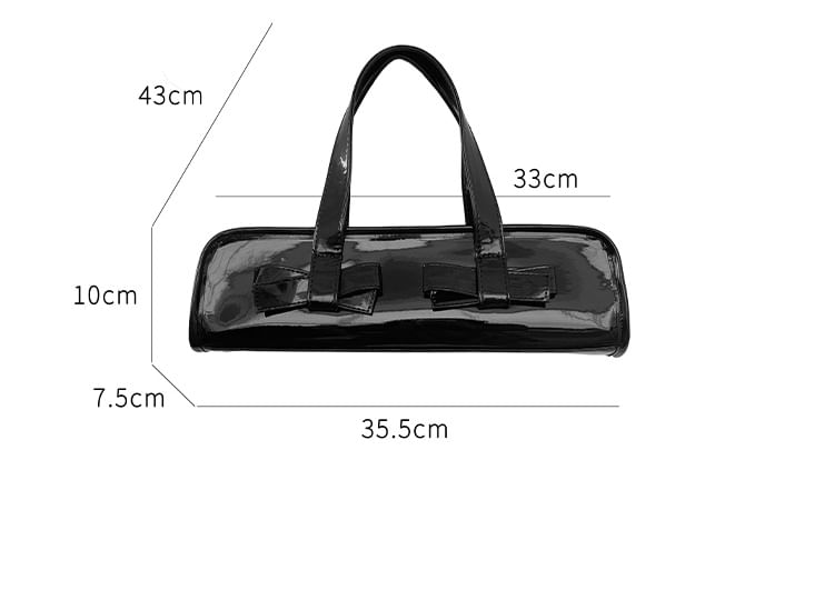 Bag Accent Patent Shoulder Bow Leather Plain
