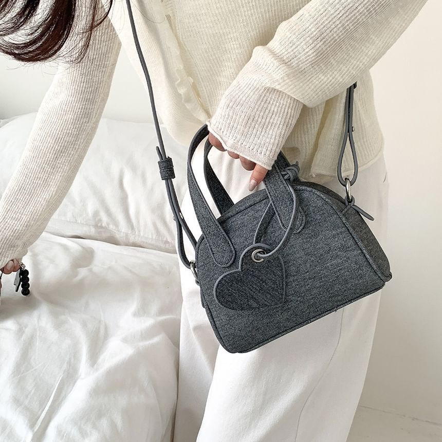 Set: Bowler + Charm Denim Bag