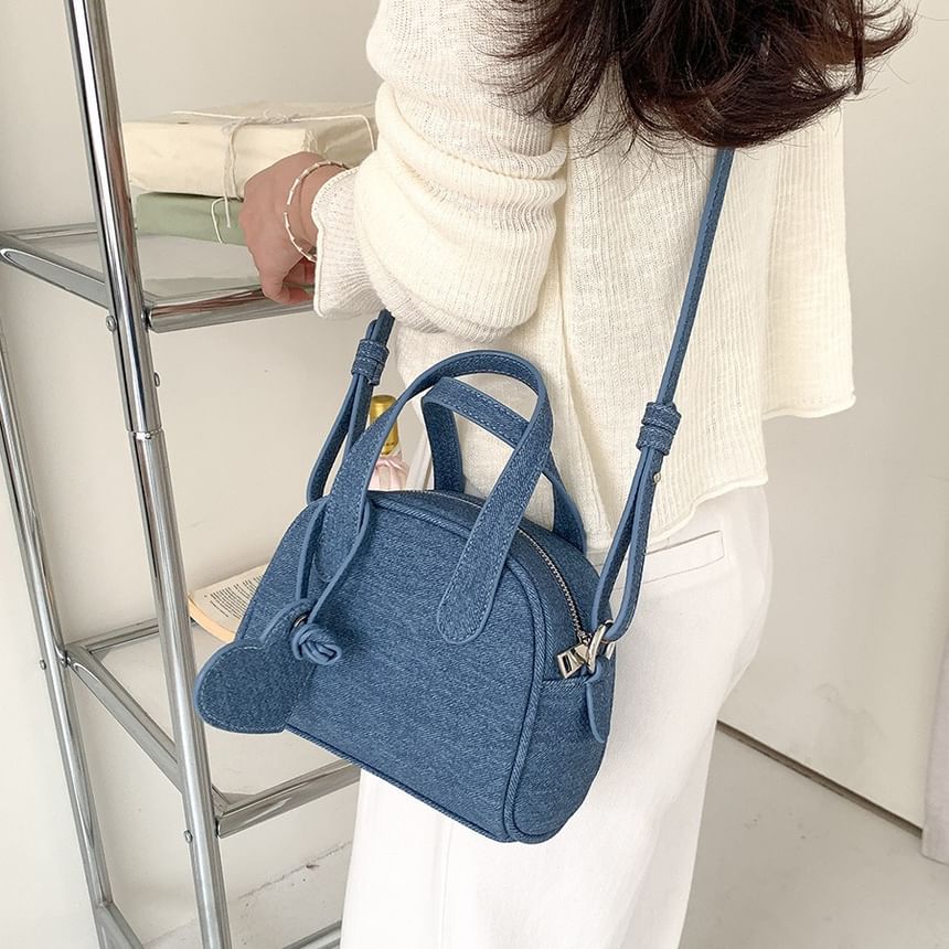 Set: Bowler + Charm Denim Bag