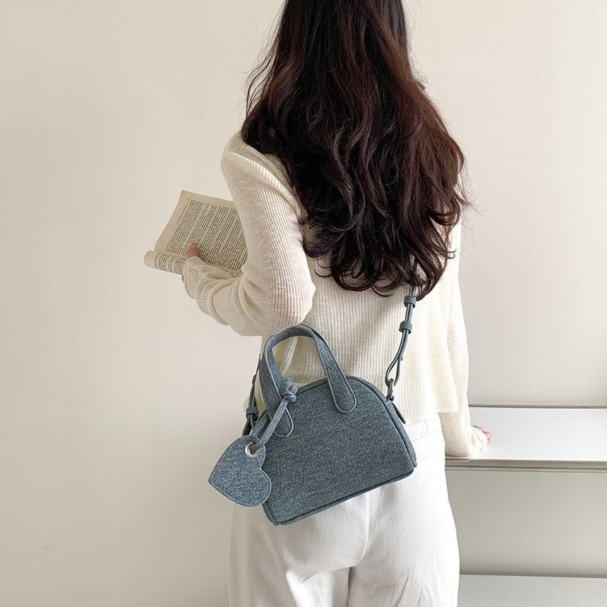 Set: Bowler + Charm Denim Bag