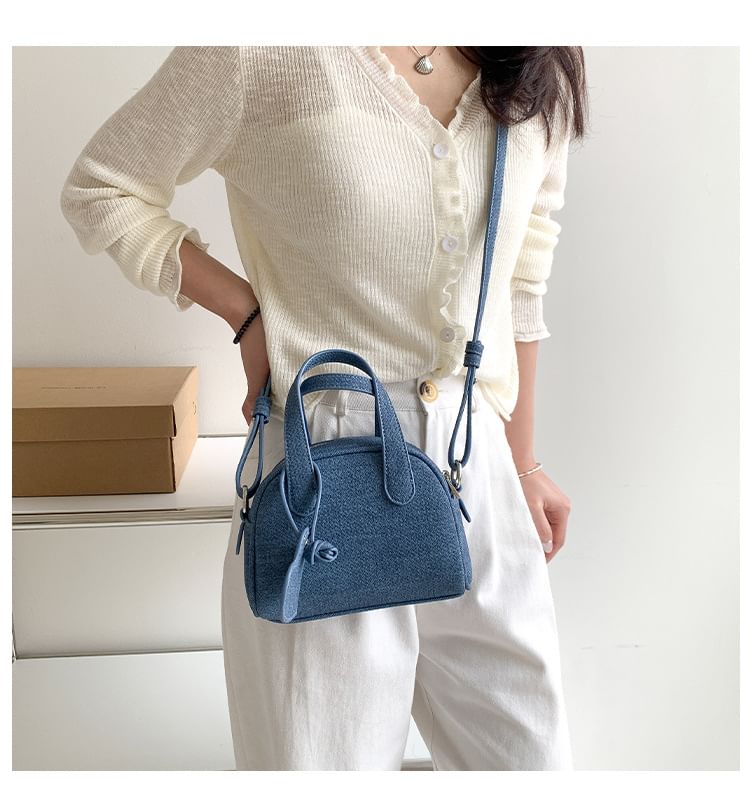 Set: Bowler + Charm Denim Bag
