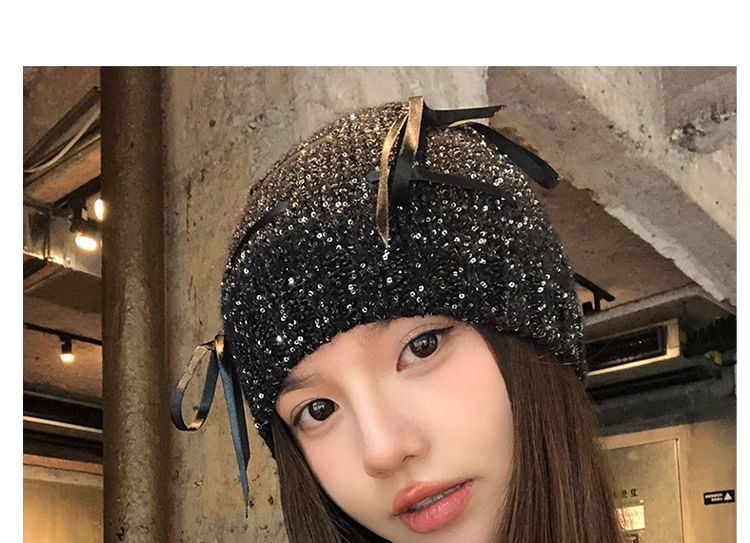 Bow Beanie Sequin