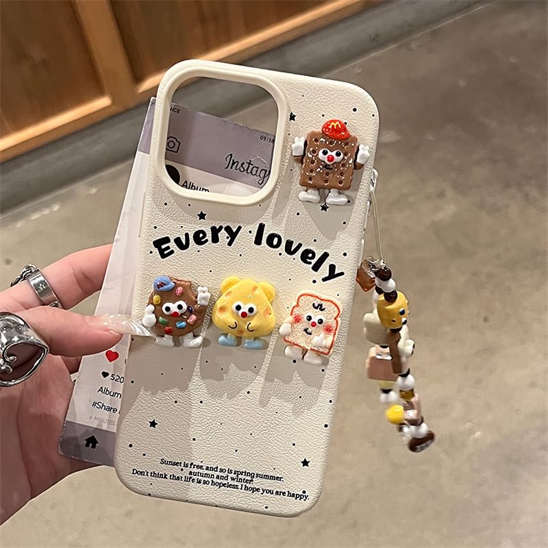 / Cartoon Food Case Strap Phone Set