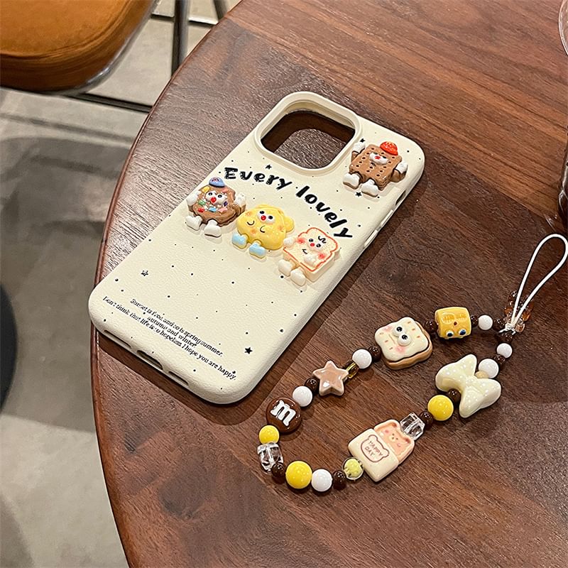 / Cartoon Food Case Strap Phone Set