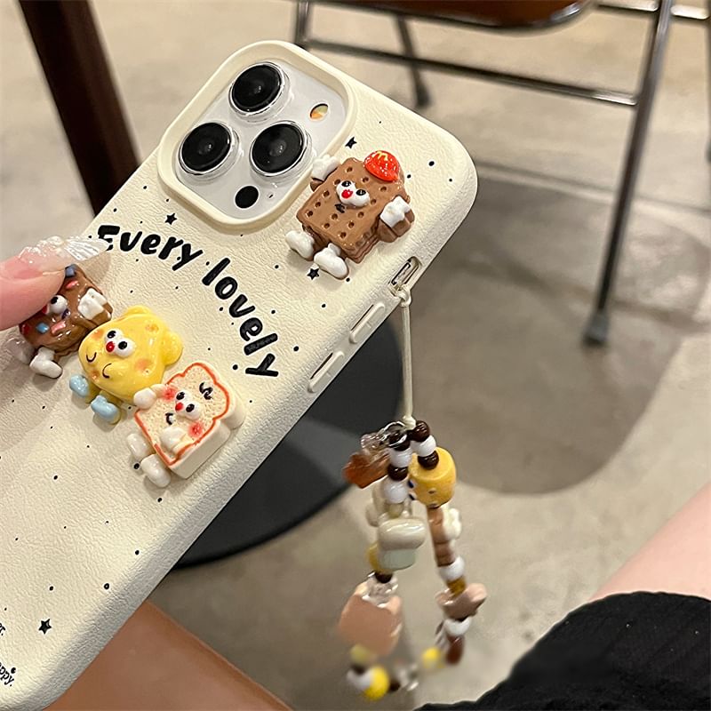 / Cartoon Food Case Strap Phone Set