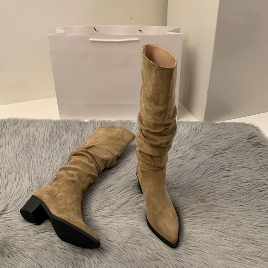 Tall Heel Chunky Pointy Boots